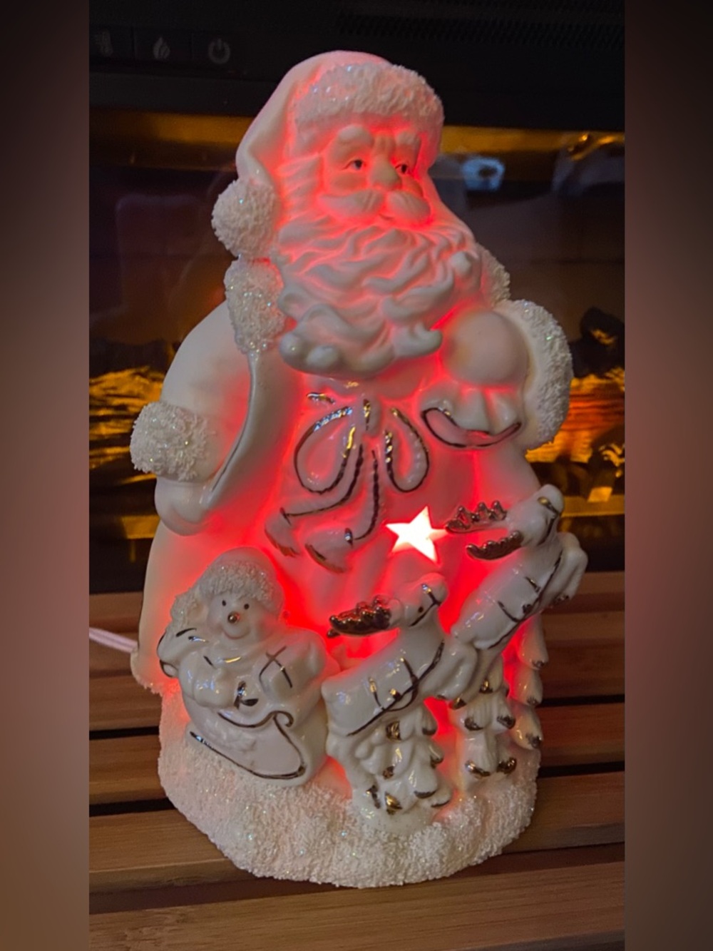 Lenox Vintage/Works White Ceramic Santa w/Red Night Light Glowing Holiday Decor - Picture 9 of 16